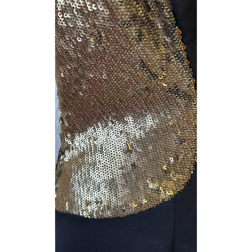 Ted Baker London Langley Gown Maxi Dress Size 2 Black Gold Sequins Holiday HOCO - Picture 3 of 11